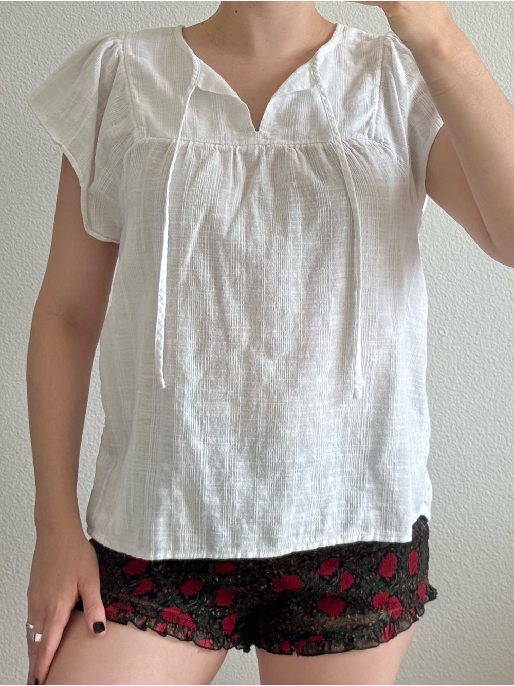 Gap Neck Tie Blouse